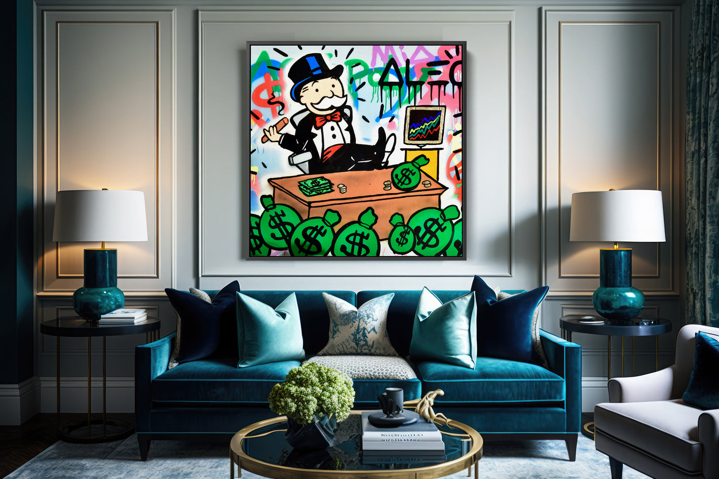 Monopoly Alec Popart Painting Canvas Print, Luxury Painting Fashion Prints - 118