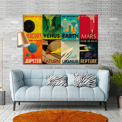 NASA Canvas Space Travel Style Retro Vintage Canvas Print PPL-105