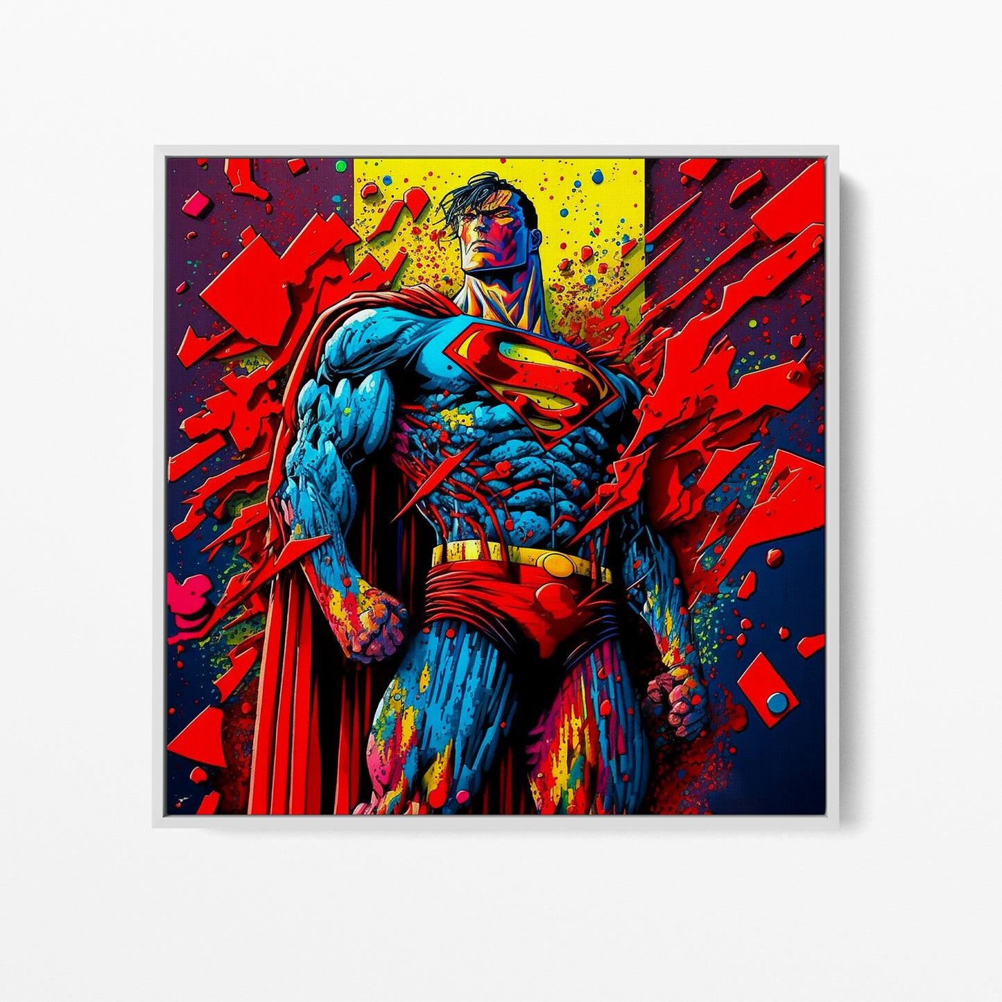 Superman Colorful Oil Paint Canvas Print Graffiti Square Canvas Art - 148