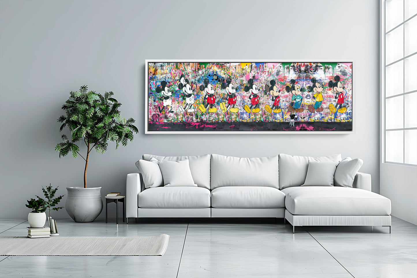 Banksy  Panoramic All Time Mickey Mouse Pop Art Graffiti Canvas - 238