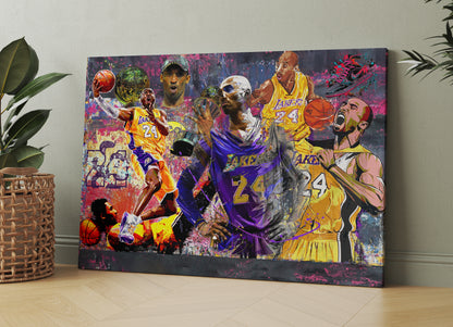 Banksy Style Kobe Bryant Graffiti Canvas Pop Art, Champ Kobe Bryant - 188