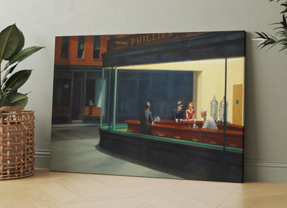 Edward Hopper Nighthawks 1942 Canvas Art Print, Edward Hopper Art - PPL55