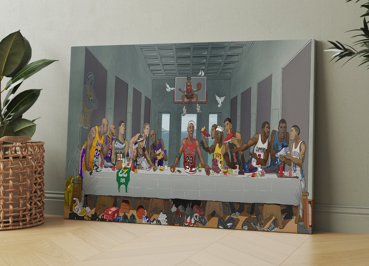 Last Supper NBA Basketball Legends Canvas | NBA Sport Decor - PPL-146