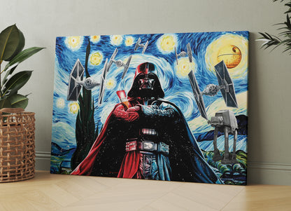 Starry Night Darth Vader Oil Painting Canvas Print, Star Wars Pop Art - 182