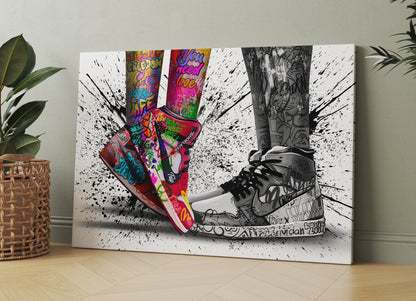 Air Jordan Shoes Canvas Wall Art, Banksy Nike Shoe Picture, Love Poster, Urban Grafitti - 75