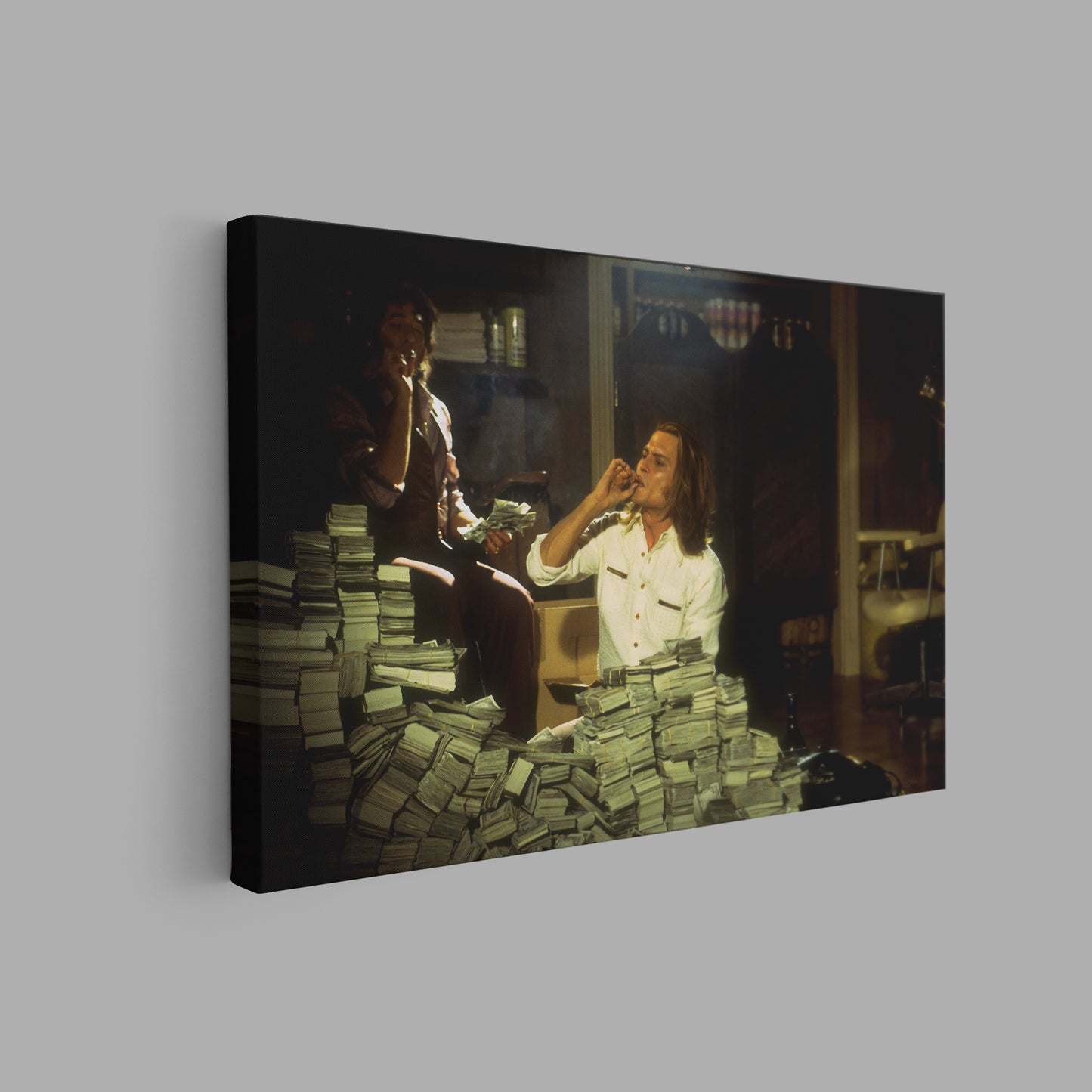 Blow Money Johnny Depp Canvas Wall Art, Blow Piles Of Cash Movie Poster PPL10