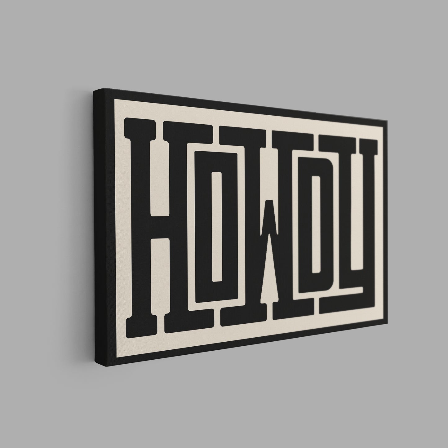 Howdy Typography Canvas Art Print, Western Decor, Southwestern Wall Art