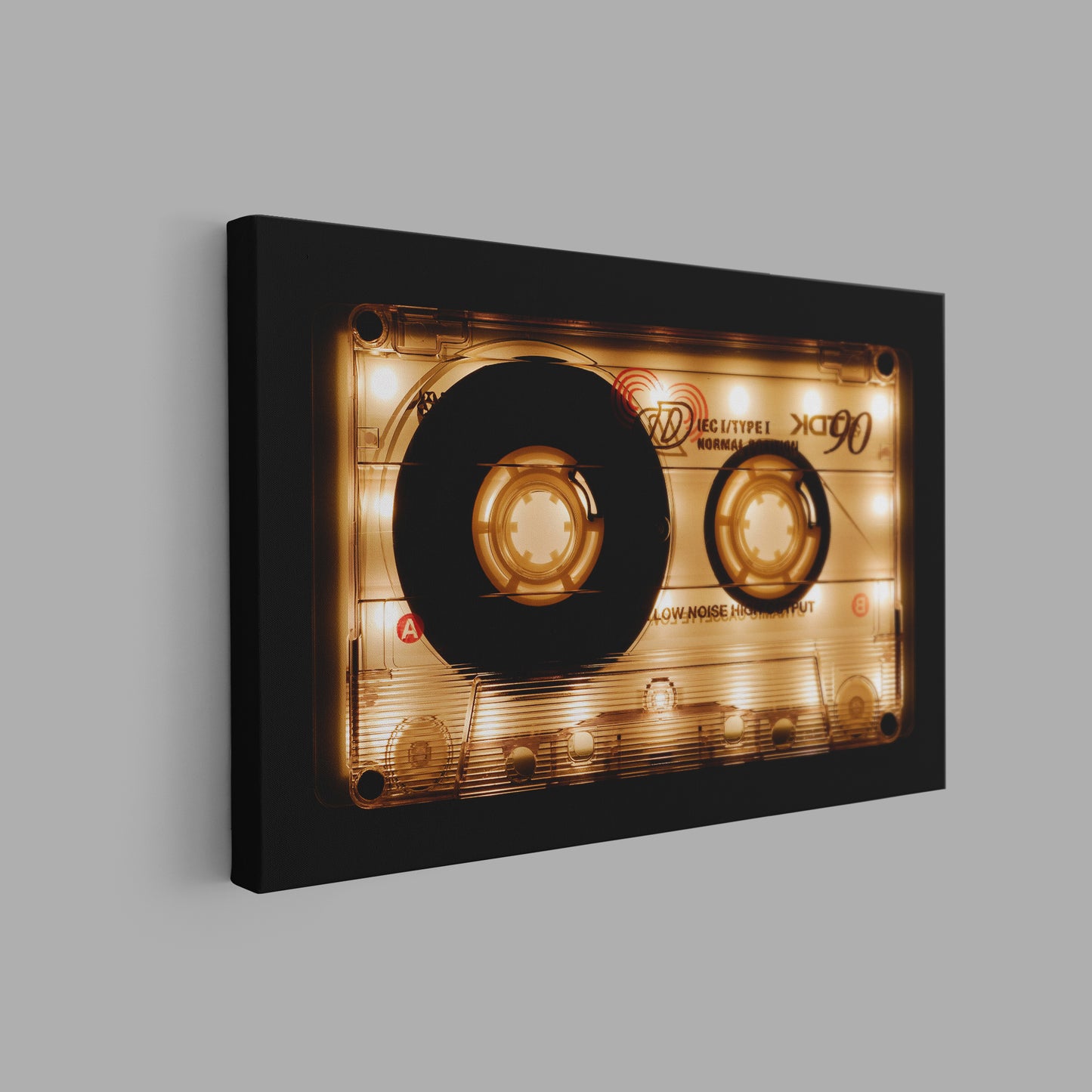 Shining Audio Cassette Canvas Wall Art , Retro Music Wall Art, Audio Cassette - PPL-107