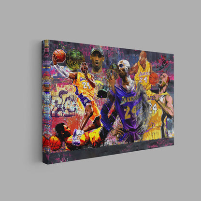 Banksy Style Kobe Bryant Graffiti Canvas Pop Art, Champ Kobe Bryant - 188