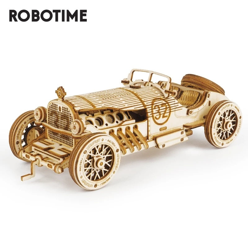 Car 3D Grand Prix Car Wooden Puzzle Game Assembly Racing Children's Toys