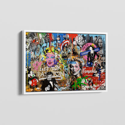 Lets Talk Fashion Pop Art Multi Character Graffiti Pop Art Canvas Wall Art - 266