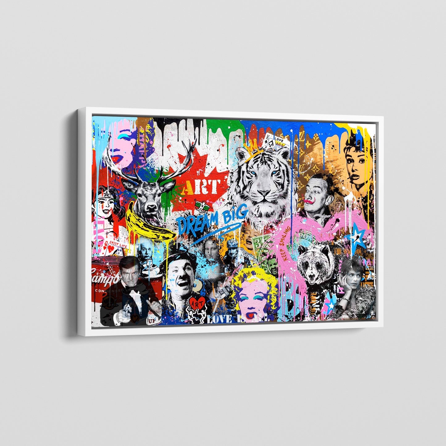 Multi Character Charlie Chaplin Marilyn Monroe Pop Art Canvas Wall Art - 268