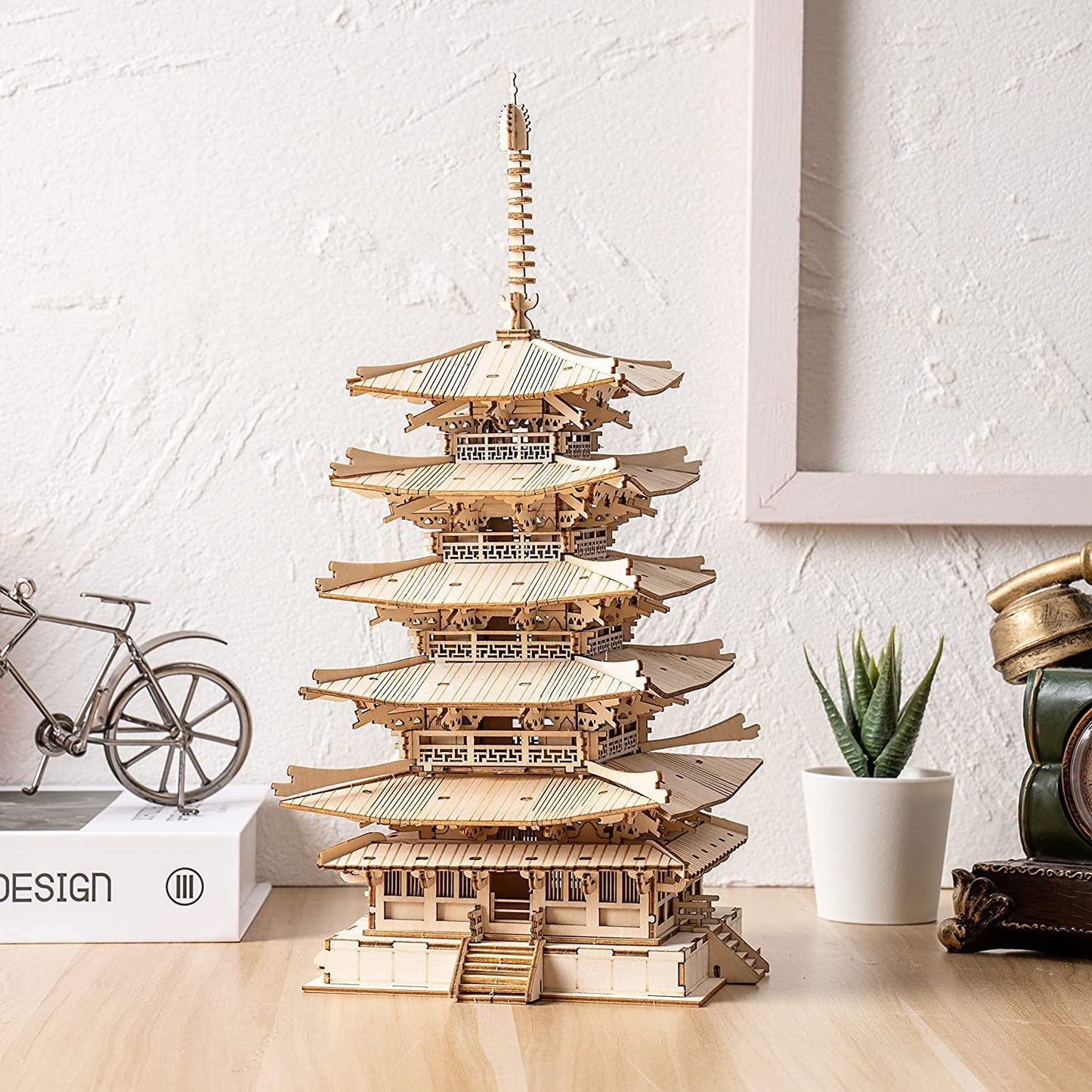 Five-storied Pagoda 3D Wooden Puzzle Toys For Children Kids Birthday Gift TGN02