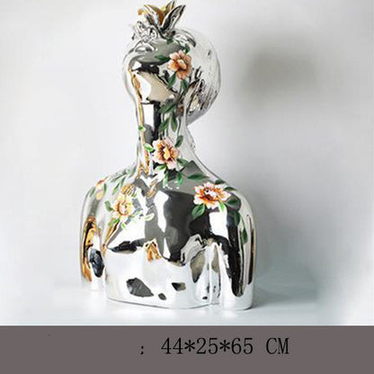 Modern Abstract Figure Sculpture Flower Girl Ornaments