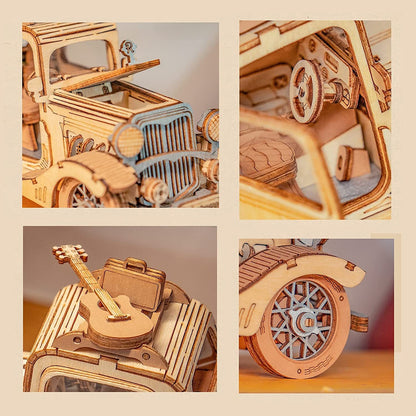 Rolife Vintage Car Model 3D Wooden Puzzle Toys For Chilidren Kids