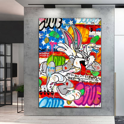 Bugs Bunny Banksy Pop Art Oil Painting - Bugs Bunny Graffiti Wall Art Pop 018