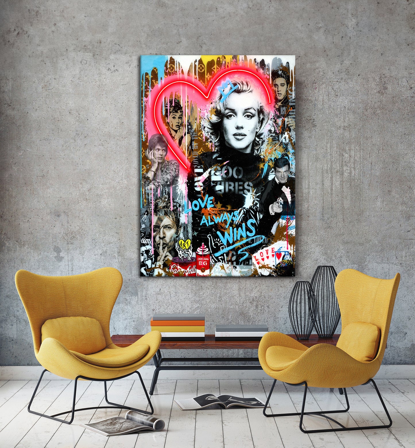 Banksy Marilyn Monroe - Love Always Wins - Graffiti Pop Art Canvas - 267