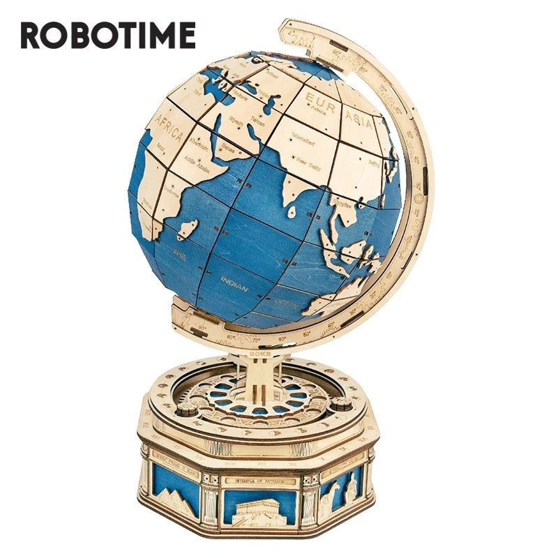 Globe Earth 567pcs 3D Wooden Puzzle Games Ocean Map Ball Assemble Model Toys Xms Gift for Children Boys