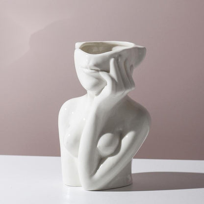 Human Body Shape Ceramic Vase, Sexy Woman Vase