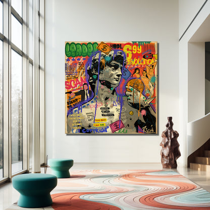 Banksy Graffiti David Canvas Wall Art, Luxury Painting Fashion Prints, David Pop art - 52
