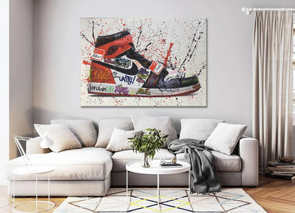 Jordan Graffiti Canvas Wall Art, Air Jordan Canvas Wall Art, Jordan 1 Graffiti Canvas, Modern Graffiti Canvas - 183