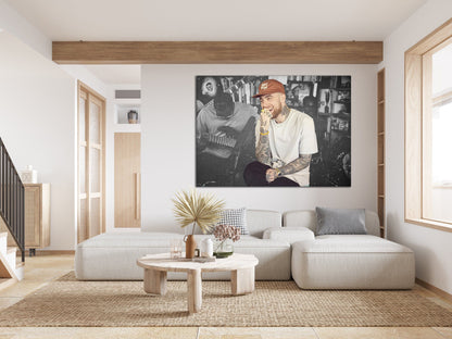 Mac Miller Canvas Wall Art, American Rapper Mac Miller Circles Music Wall Art - PPL- 57