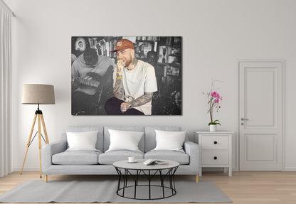 Mac Miller Canvas Wall Art, American Rapper Mac Miller Circles Music Wall Art - PPL- 57