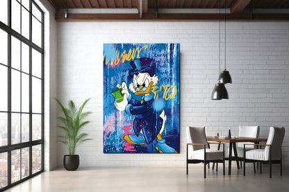 Banksy Blue Abstract  McDuck Graffiti Pop Art Canvas, Banksy  Style Pop Art McDuck Pop Art , Street Graffiti Wall Art - 97