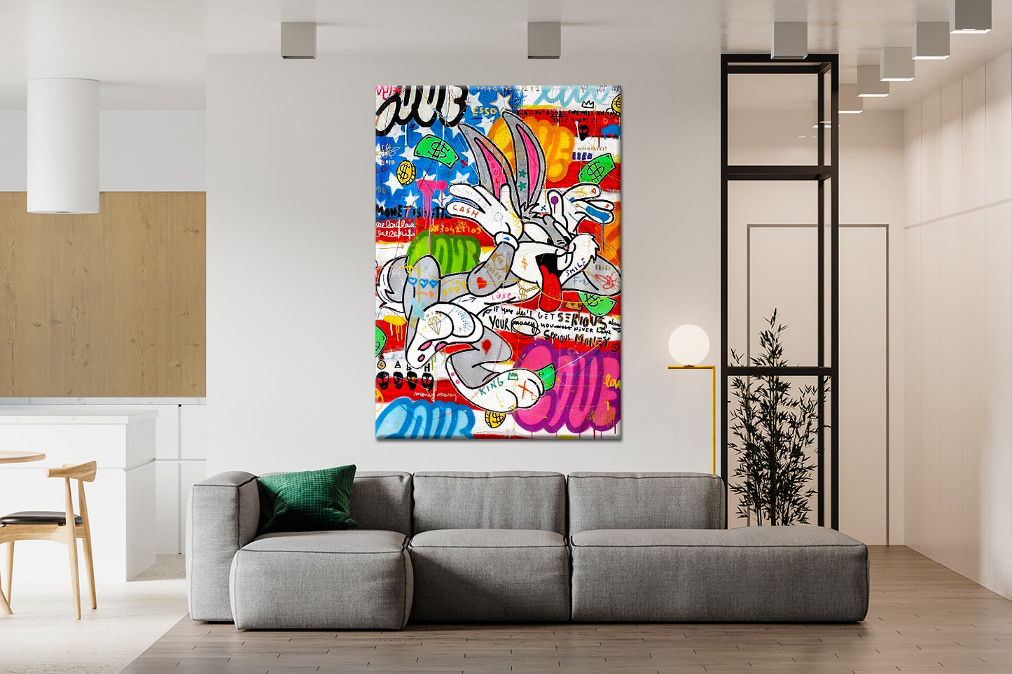 Bugs Bunny Banksy Pop Art Oil Painting - Bugs Bunny Graffiti Wall Art Pop 018