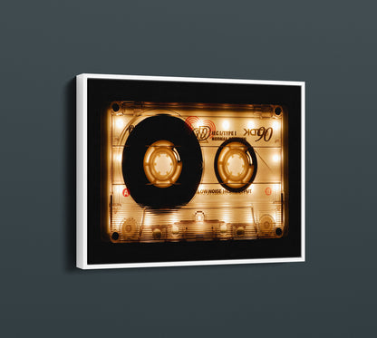 Shining Audio Cassette Canvas Wall Art , Retro Music Wall Art, Audio Cassette - PPL-107