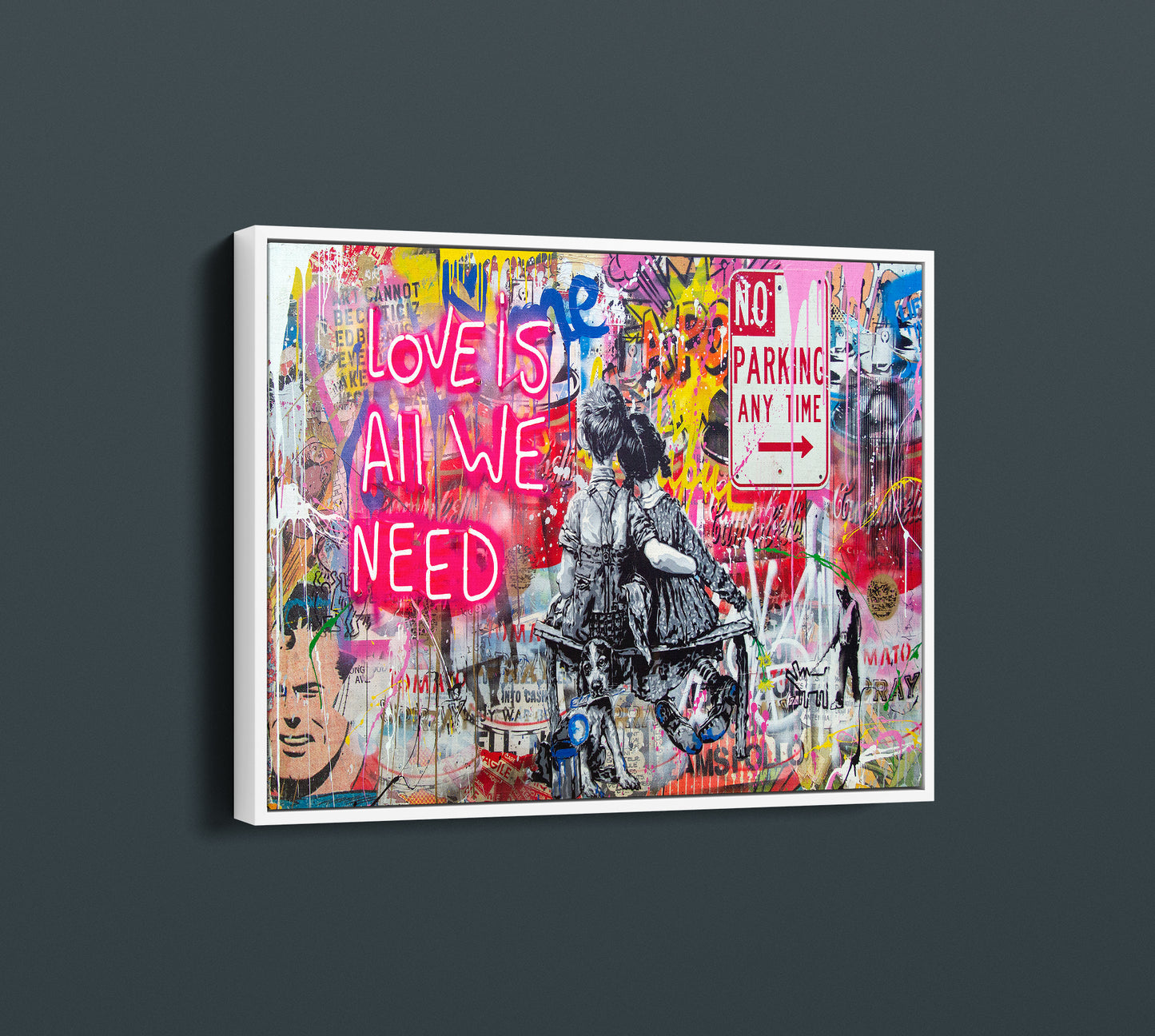 Banksy Love Is All We Need Canvas Wall Art, Banksy Canvas, Banksy Pop Art Wall Art Graffiti Wall Art Street Art Print Banksy Love Print - 71