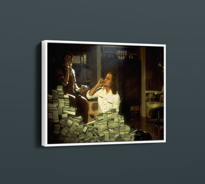 Blow Money Johnny Depp Canvas Wall Art, Blow Piles Of Cash Movie Poster PPL10