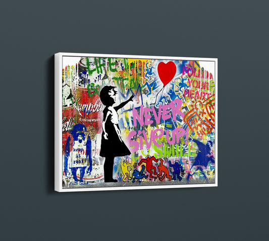 Banksy Balloon Girl Pop Art Print Brainwash Canvas Print Modern Wall Art Urban Graffiti - 232