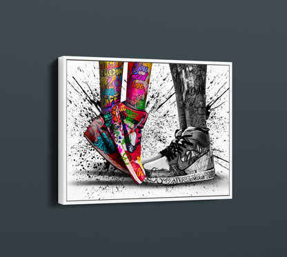 Air Jordan Shoes Canvas Wall Art, Banksy Nike Shoe Picture, Love Poster, Urban Grafitti - 75