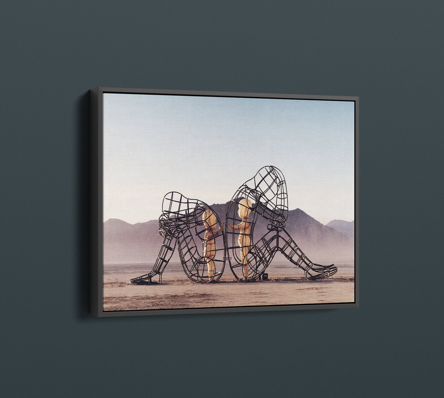 Alexander Milov Two People Turning Their Backs On Each Other At Burning Man Framed Canvas Wall Art -PPL03