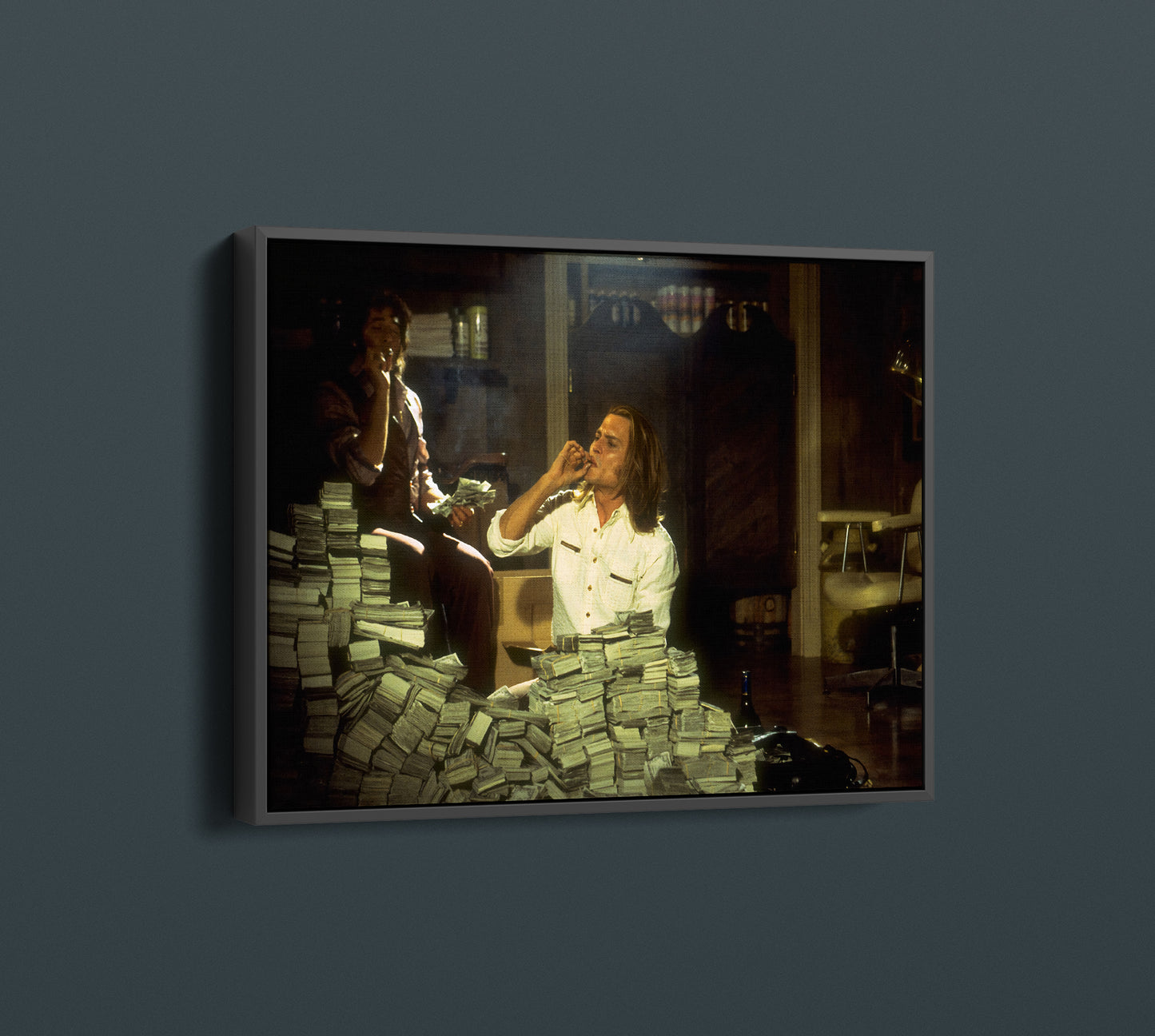 Blow Money Johnny Depp Canvas Wall Art, Blow Piles Of Cash Movie Poster PPL10