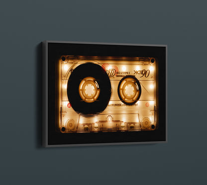 Shining Audio Cassette Canvas Wall Art , Retro Music Wall Art, Audio Cassette - PPL-107