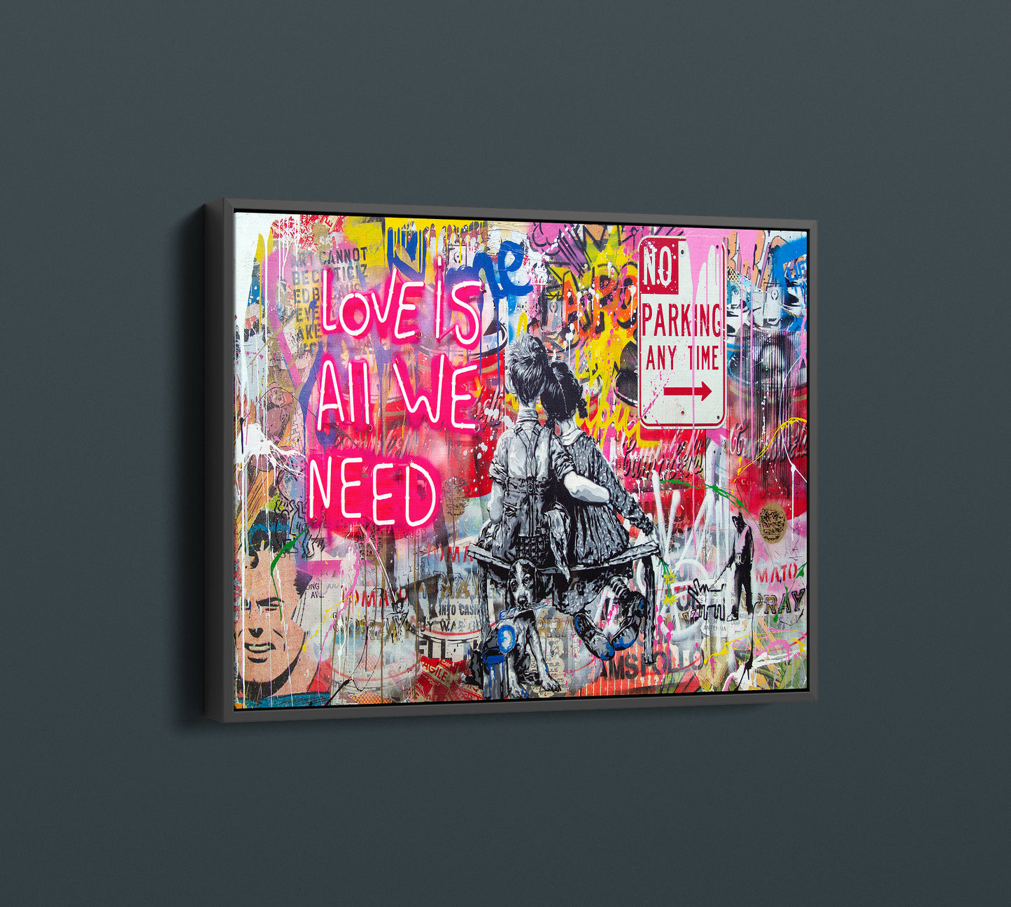 Banksy Love Is All We Need Canvas Wall Art, Banksy Canvas, Banksy Pop Art Wall Art Graffiti Wall Art Street Art Print Banksy Love Print - 71