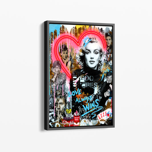 Banksy Marilyn Monroe - Love Always Wins - Graffiti Pop Art Canvas - 267