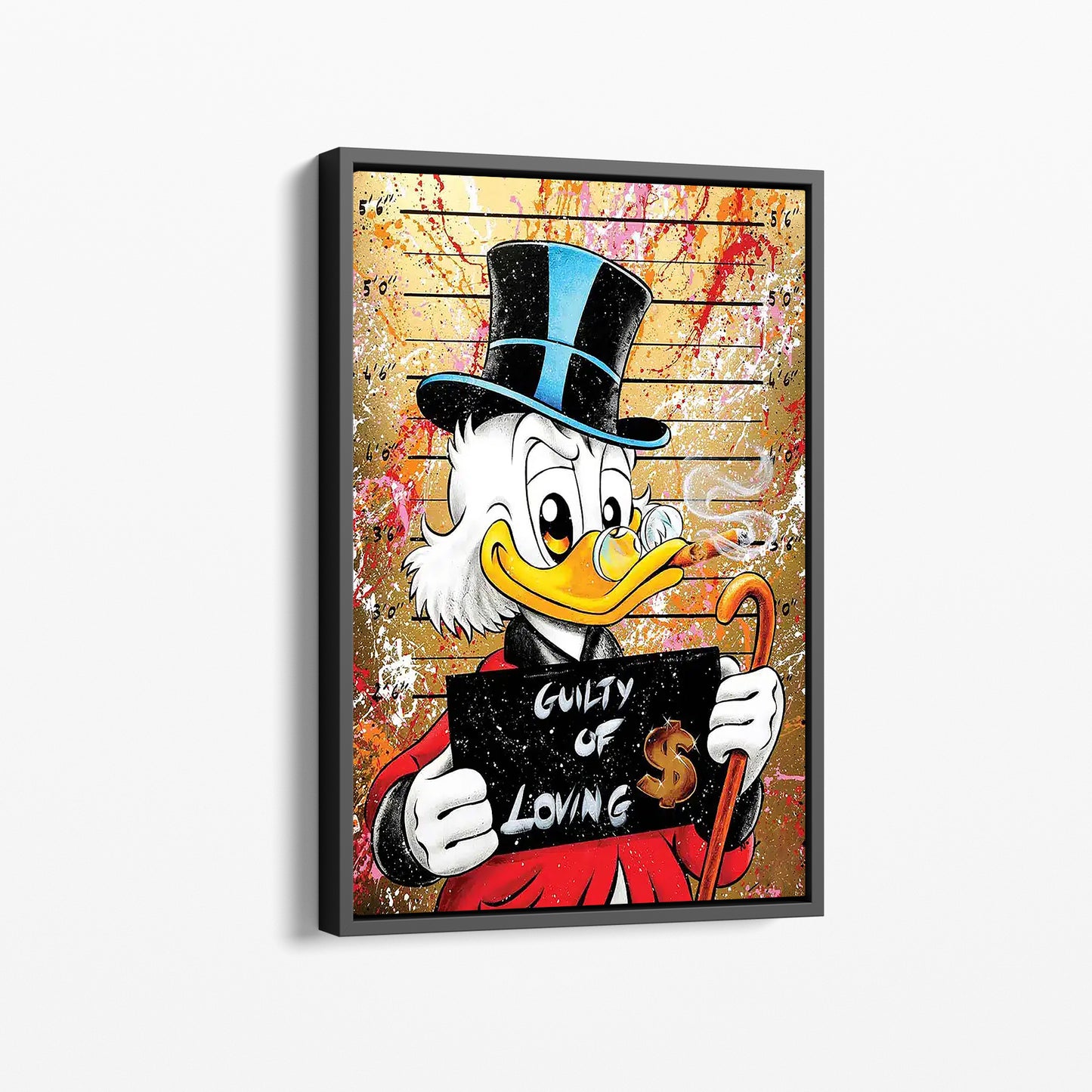 Guilty of Loving Mcduck Canvas Wall Art, Banksy Style Pop Art - 176