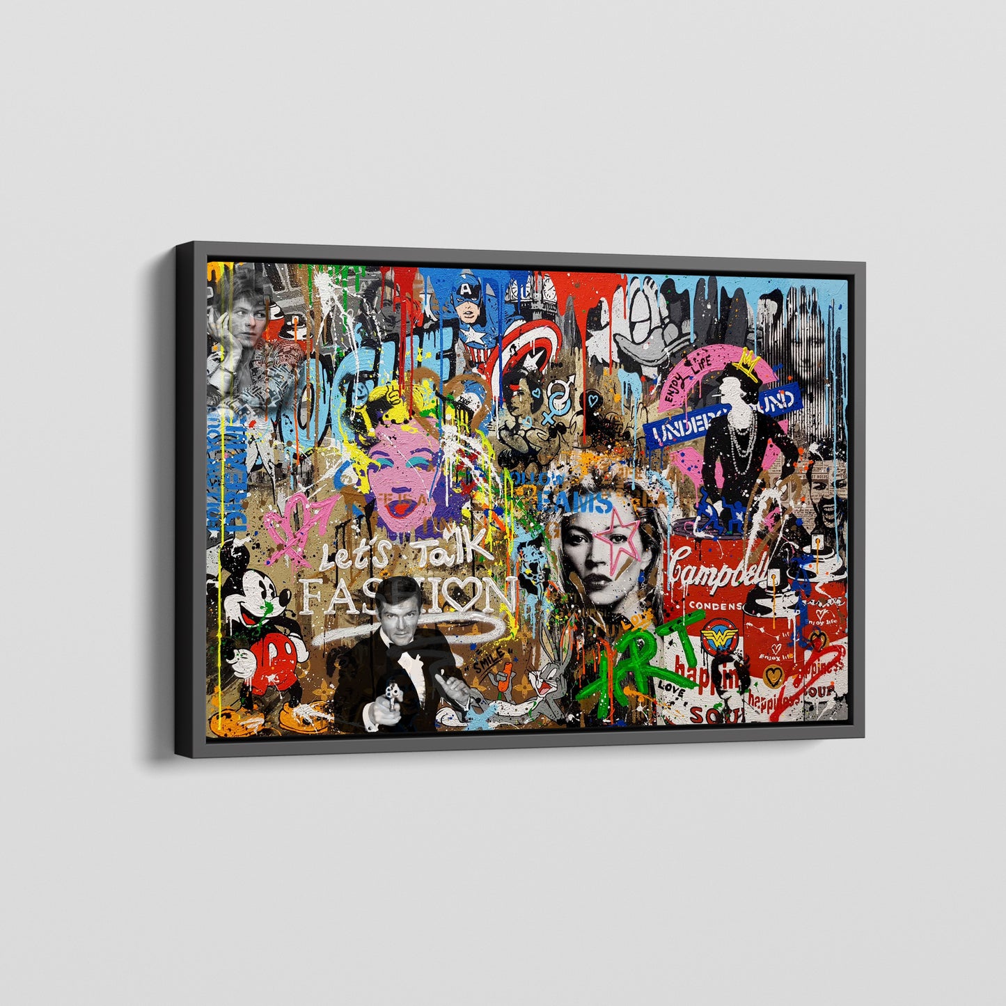 Lets Talk Fashion Pop Art Multi Character Graffiti Pop Art Canvas Wall Art - 266